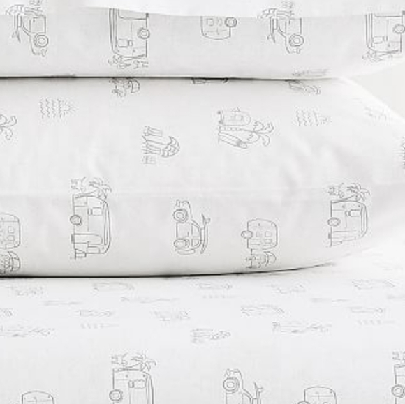 ***Pottery Barn DelMar Airstream KING Cotton NEW sheet set